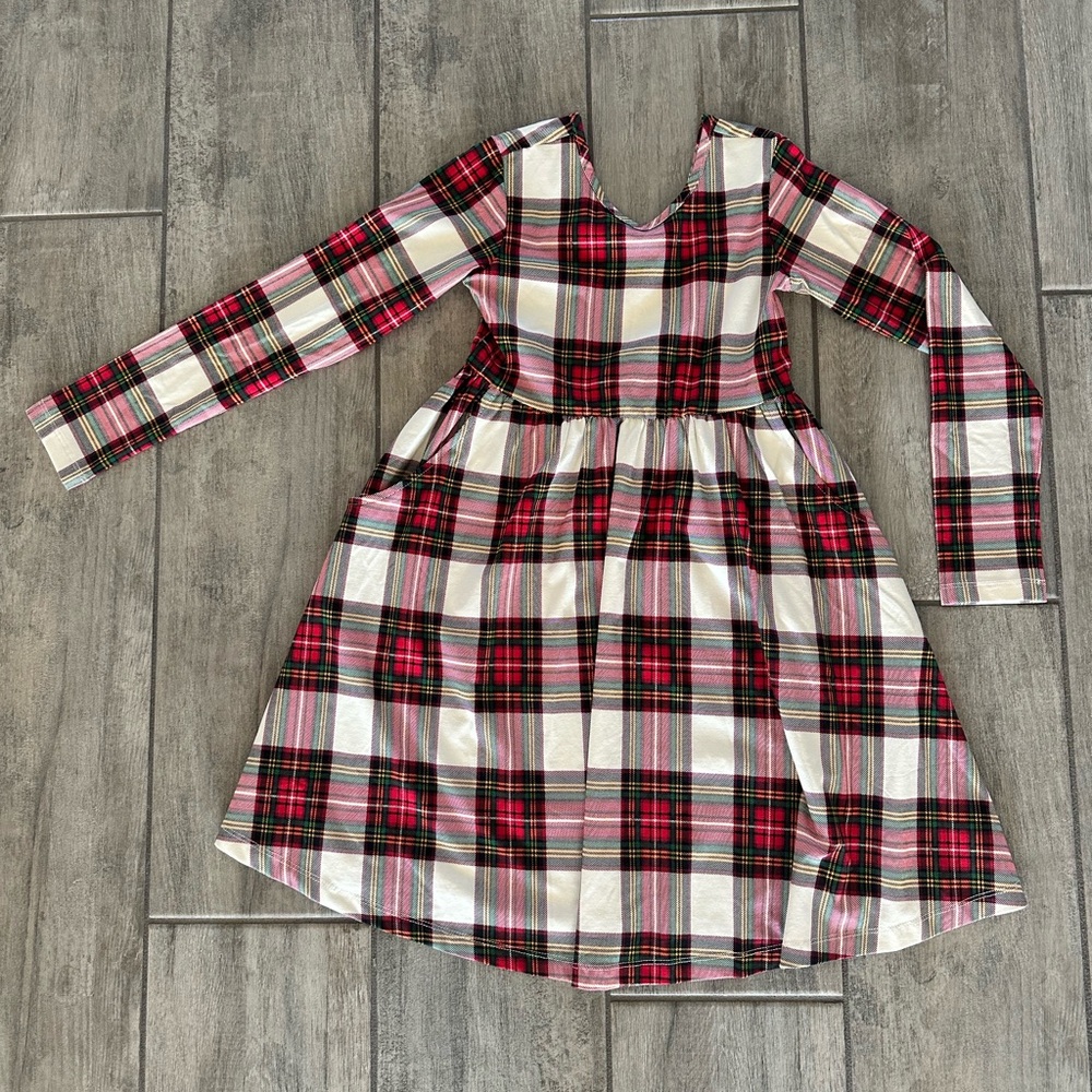 Hanna Andersson Long Sleeve Skater Dress with Pockets Family Holiday Plaid